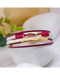 Δερμάτινο Βραχιόλι Enamelled Fish Χειροποίητο δερμάτινο βραχιόλι με επίχρυσα στοιχεία και ψαράκι από σμάλτο