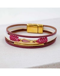 Δερμάτινο Βραχιόλι Enamelled Fish Χειροποίητο δερμάτινο βραχιόλι με επίχρυσα στοιχεία και ψαράκι από σμάλτο