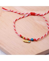 Toolittle Martaki with Evil eye Martis bracelet made of red-white cord with enamel evil eye