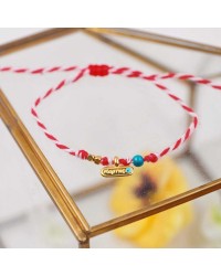 Toolittle Martaki with Evil eye Martis bracelet made of red-white cord with enamel evil eye