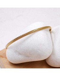 Gold-plated bangle bracelet made of stainless steel Bangle bracelet made of stainless steel with 24K gold-plating