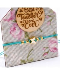 Gift for the Teacher - Butterfly Bracelet Handmade butterfly bracelet for the teacher on a cute wooden patterned house