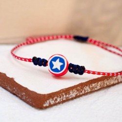 Χειροποίητο μαρτάκι για αγόρι με σήμα Captain America