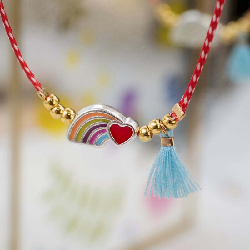 Rainbow Martaki Bracelet for Women Martaki bracelet with enamelled rainbow - heart