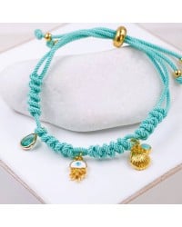 Cord bracelet with sea elements and evil eye Handmade bracelet made of cord with gold-plated metal parts