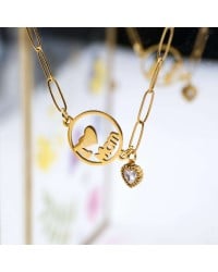 Chain Mom Bracelet made of stainless steel Gold-plated chain bracelet for mum made of stainless steel