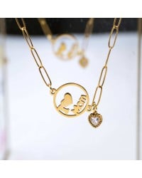 Chain Mom Bracelet made of stainless steel Gold-plated chain bracelet for mum made of stainless steel