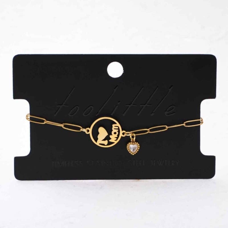 Chain Mom Bracelet made of stainless steel Gold-plated chain bracelet for mum made of stainless steel