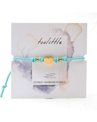 Macrame bracelet with gold-plated heart Handmade macrame bracelet with stainless steel heart