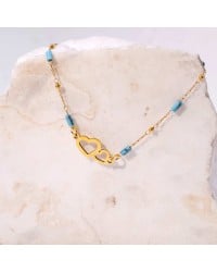 Chain Bracelet made of stainless steel Gold-plated chain bracelet with stainless steel hearts