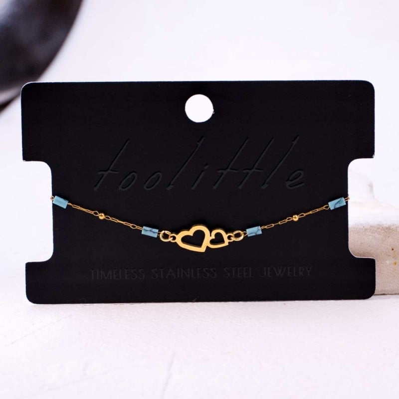Chain Bracelet made of stainless steel Gold-plated chain bracelet with stainless steel hearts