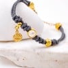 Βραχιόλι Κορδόνι με πέρλα Swarovski Χειροποίητο βραχιόλι με βαμβακερό κορδόνι και πέρλα Swarovski