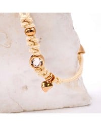 Βραχιόλι Κορδόνι με κρύσταλλο Swarovski Χειροποίητο βραχιόλι με βαμβακερό κορδόνι και κρύσταλλο Swarovski