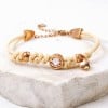 Βραχιόλι Κορδόνι με κρύσταλλο Swarovski Χειροποίητο βραχιόλι με βαμβακερό κορδόνι και κρύσταλλο Swarovski
