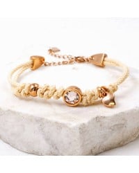 Βραχιόλι Κορδόνι με κρύσταλλο Swarovski Χειροποίητο βραχιόλι με βαμβακερό κορδόνι και κρύσταλλο Swarovski