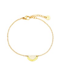 Chain bracelet with metal lemon slice made of enamel Chain bracelet made of stainless steel with enamelled lemon slice