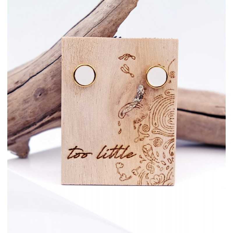 Stud earrings with enamel Stud earrings with enamel in gold-plating on wooden engraved card