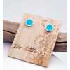 Stud earrings with enamel in silver-plating on wooden engraved card 