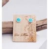 Stud earrings with enamel in silver-plating on wooden engraved card 