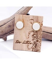 Stud earrings with enamel Stud earrings with enamel in gold-plating on wooden engraved card