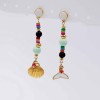 Earrings in gold-plating with acrylic beads and enamel