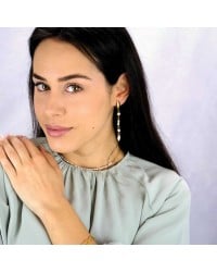 Earrings with semiprecious beads Earrings made of stainless steel with semiprecious beads