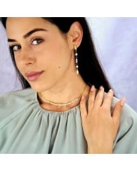 Earrings with semiprecious beads Earrings made of stainless steel with semiprecious beads