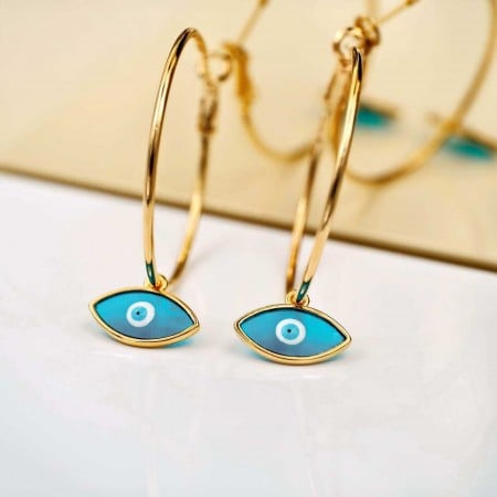 Serifos Evil Eye Hoops