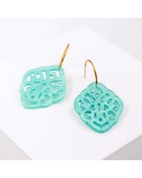 Hoop earrings with resin parts Handmade hoop earrings gold-plated with resin parts