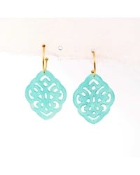 Hoop earrings with resin parts Handmade hoop earrings gold-plated with resin parts