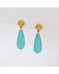 Handmade earrings with resin parts Handmade earrings gold-plated with resin parts