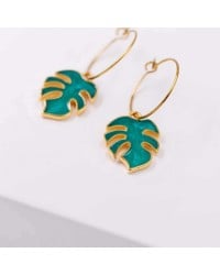 Handmade inox hoop earrings with enamel Handmade inox hoop earrings with enamel in gold-plating