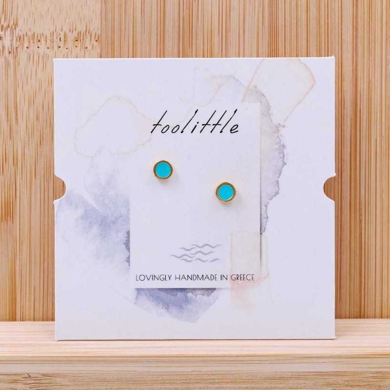 Stud earrings with enamel in gold-plating 