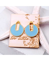 Stud earrings with enamel Stud earrings with enamel in gold-plating on wooden engraved card