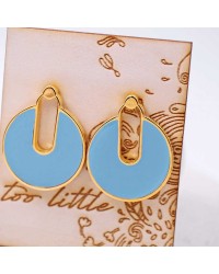 Stud earrings with enamel Stud earrings with enamel in gold-plating on wooden engraved card