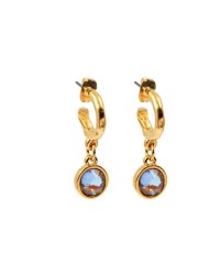Handmade hoop earrings with crystals and gold-plating Handmade hoop earrings with Austrian crystals and gold-plating