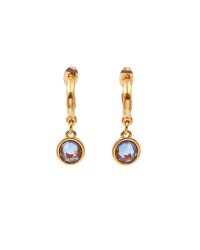 Handmade hoop earrings with crystals and gold-plating Handmade hoop earrings with Austrian crystals and gold-plating