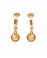 Handmade hoop earrings with crystals and gold-plating Handmade hoop earrings with Austrian crystals and gold-plating