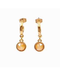 Handmade hoop earrings with crystals and gold-plating Handmade hoop earrings with Austrian crystals and gold-plating