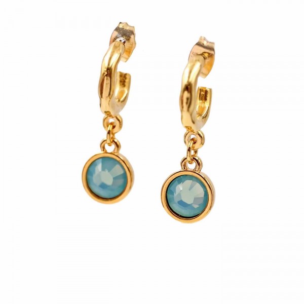 Handmade hoop earrings with Austrian crystals and gold-plating 