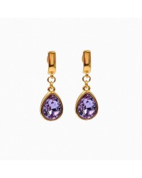 Mid-sized earrings with crystals Mid-sized earrings with Austrian crystals in 24Κ gold-plating