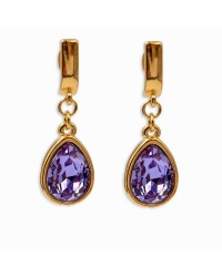 Mid-sized earrings with crystals Mid-sized earrings with Austrian crystals in 24Κ gold-plating