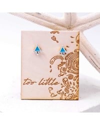 Stud earrings with enamel Stud earrings with enamel in silver-plating on wooden engraved card