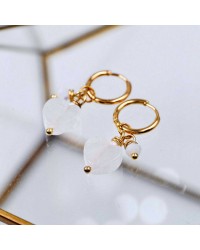 Handmade inox earrings with semiprecious stones Handmade inox earrings with semiprecious stones