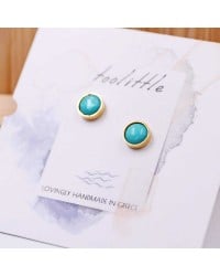 Stud earrings of stainless steel in gold-plating with acrylic stone Stud earrings of stainless steel in gold-plating with acrylic stone