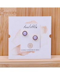 Stud earrings of stainless steel in gold-plating with acrylic stone Stud earrings of stainless steel in gold-plating with acrylic stone