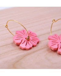 Handmade stainless steel earrings with 24K gold-plating and plexiglas parts Handmade stainless steel earrings with 24K gold-plating and plexiglas parts