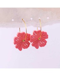 Handmade stainless steel earrings with 24K gold-plating and plexiglas parts Handmade stainless steel earrings with 24K gold-plating and plexiglas parts