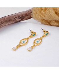 Handmade earrings with enamel Handmade evil eyes earrings with enamel and 24K gold-plating