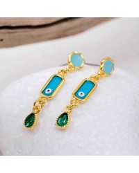Handmade earrings with enamel Handmade earrings plexiglass with enamel and 24K gold-plating